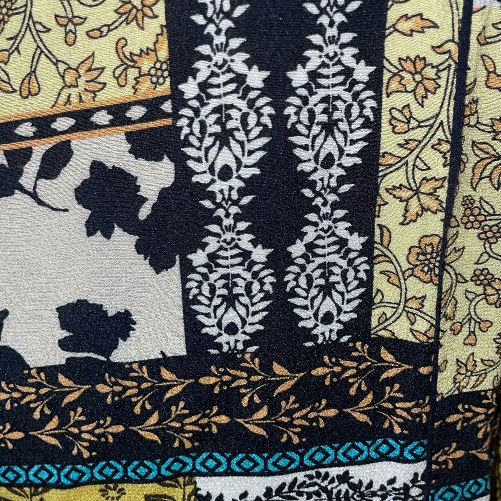 J. Jill Multicolor Patchwork Blouse Black, White … - image 3